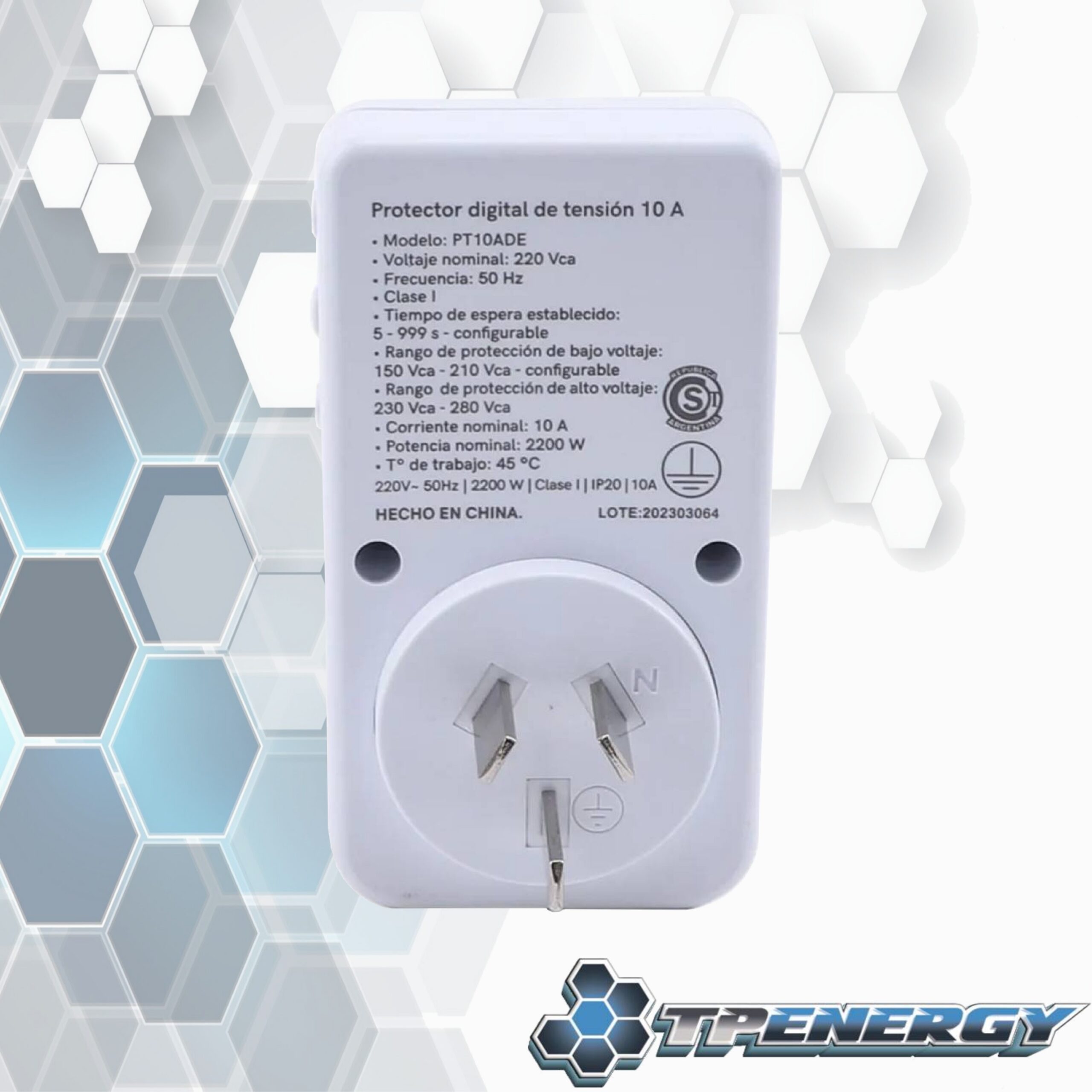 protector digital de tensión etheos 10a 220v 50hz pt10ade Protector Digital De Tensión Etheos 10A 220V - 50Hz PT10ADE