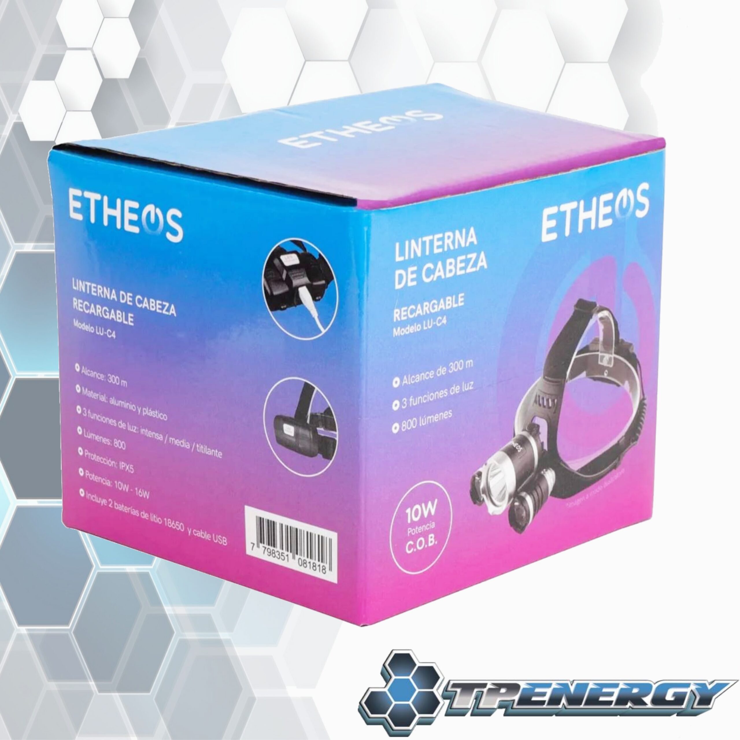 linterna de cabeza recargable led 800 lumines etheos lu c4 Linterna De Cabeza Recargable Led 800 Lumines Etheos LU-C4