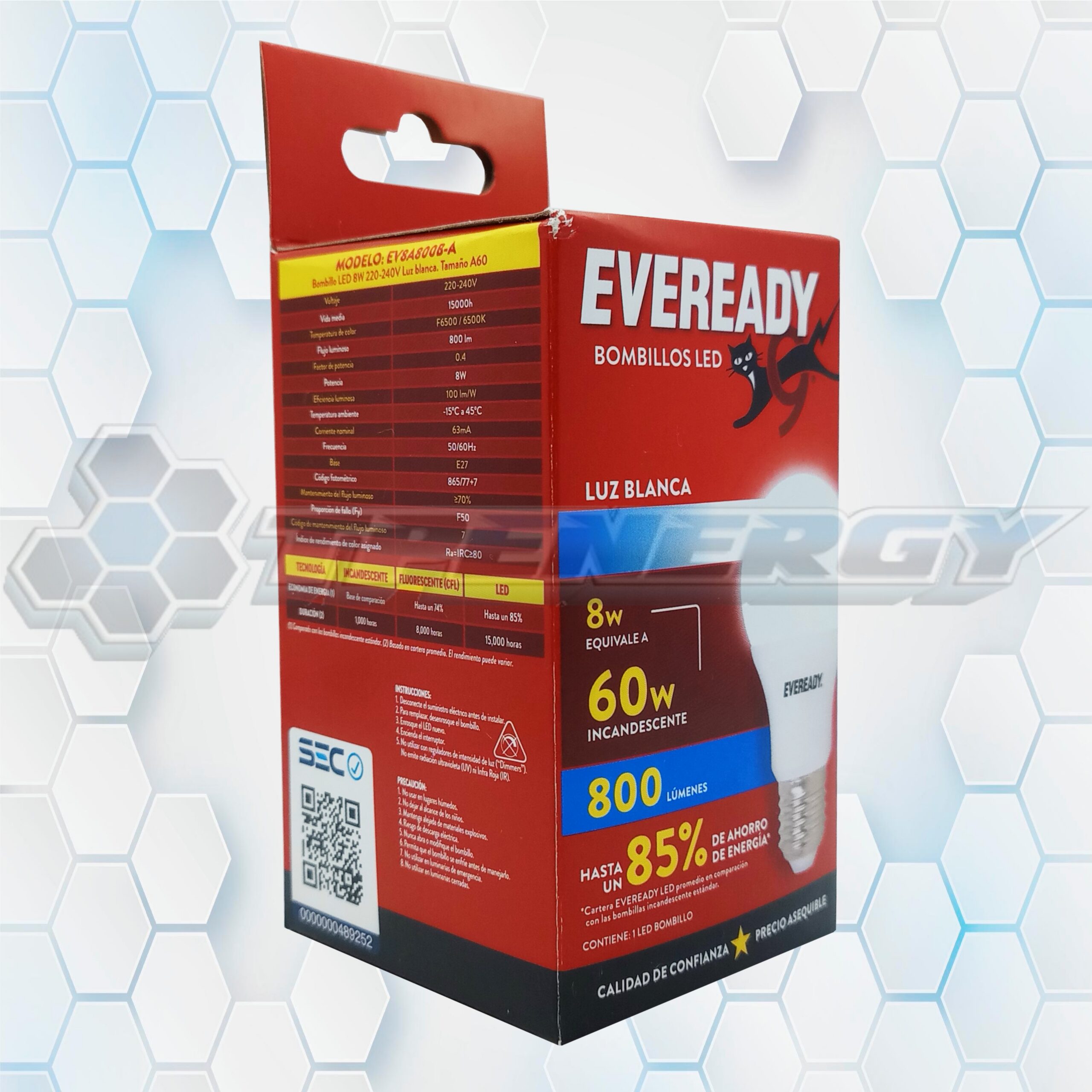 foco lampara led 8w 800 lúmenes equivale a 60w eveready Foco Lampara LED 8w 800 Lúmenes Equivale A 60w Eveready