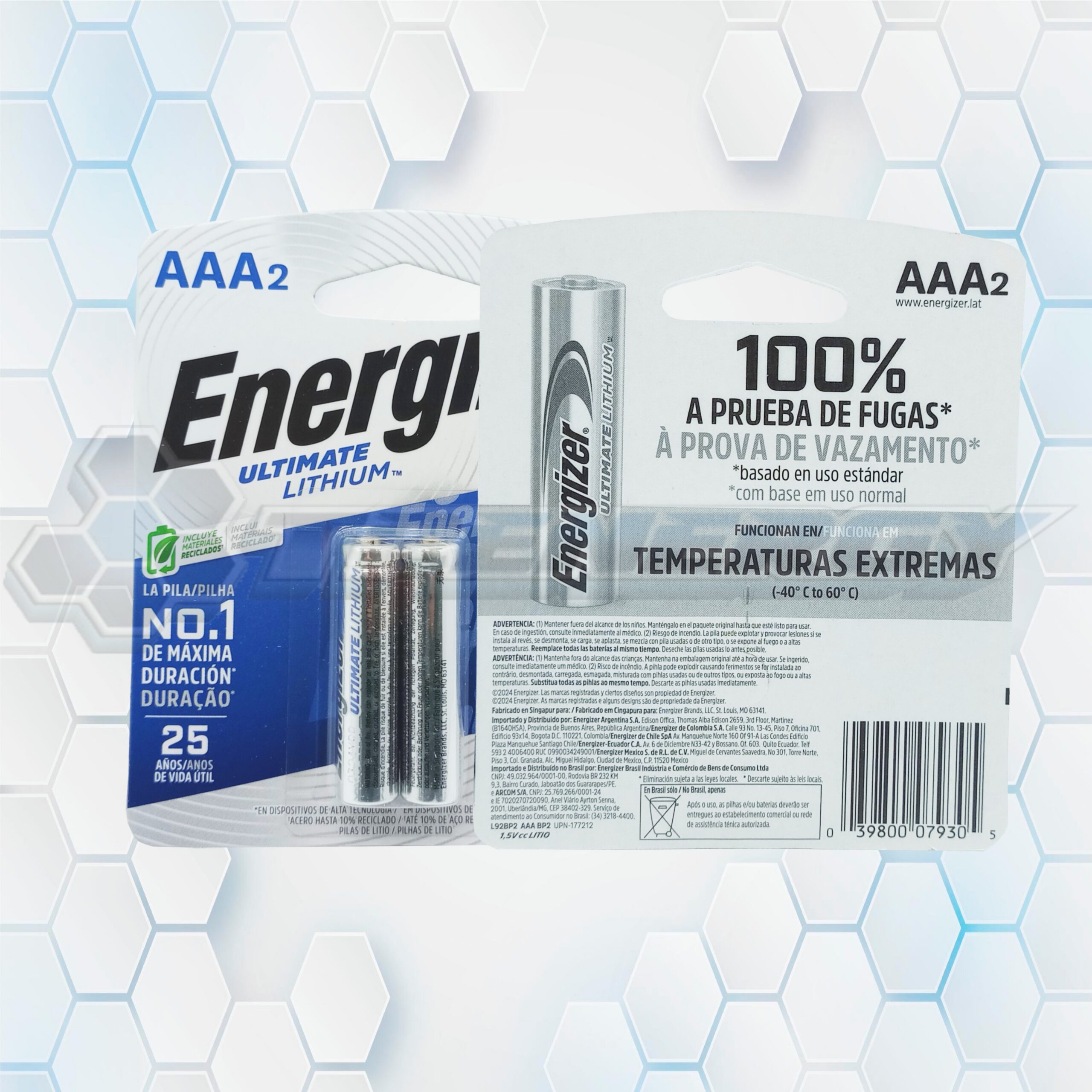 batería pila aaa l92 energizer lithium 1.5 v blister x2 Batería Pila AAA L92 Energizer Lithium 1.5 V Blister X2