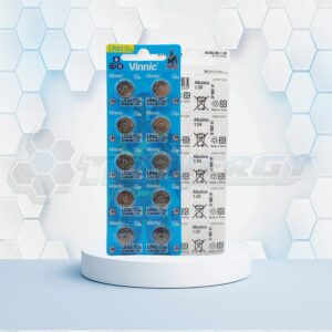 Pila Botón Alcalina LR44 L1154F AG13 1.5 Volt Vinnic BL10