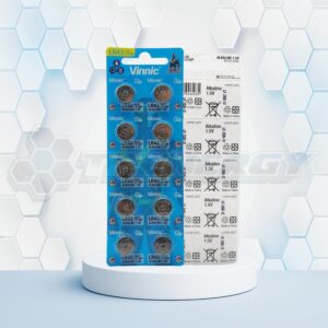 Pila Botón Alcalina LR43 L1142F AG12 1.5 V. Vinnic BL10