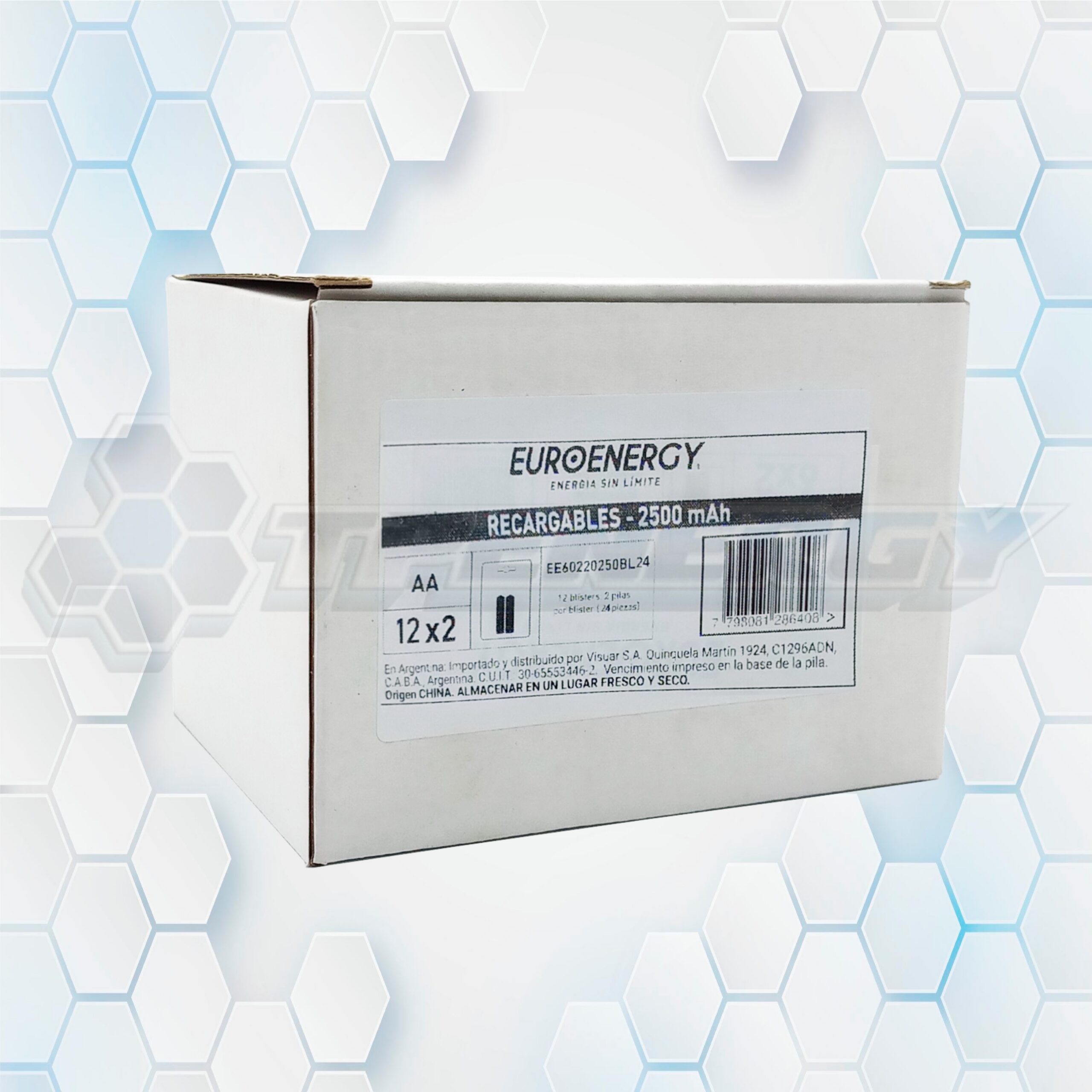 Pila AA Ni-Mh 2500mAh 1.2 V. Recargable Euroenergy BL2 Pila AA Ni-Mh 2500mAh 1.2 V. Recargable Euroenergy BL2