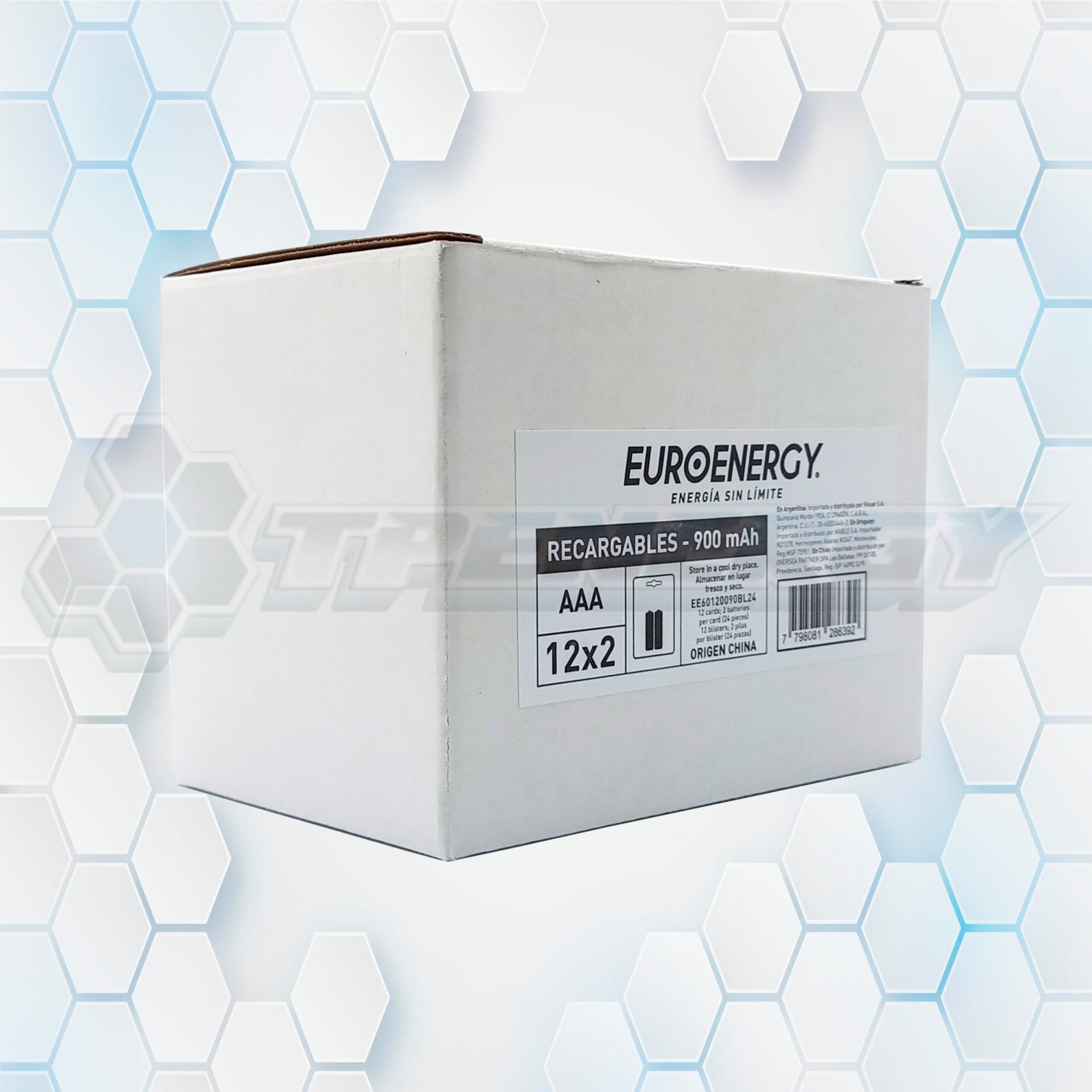 Pila AAA Ni-Mh 900mAh 1.2 V. Recargable Euroenergy BL2 Pila AAA Ni-Mh 900mAh 1.2 V. Recargable Euroenergy BL2