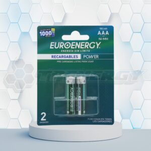 Pila AAA Ni-Mh 900mAh 1.2 V. Recargable Euroenergy BL2