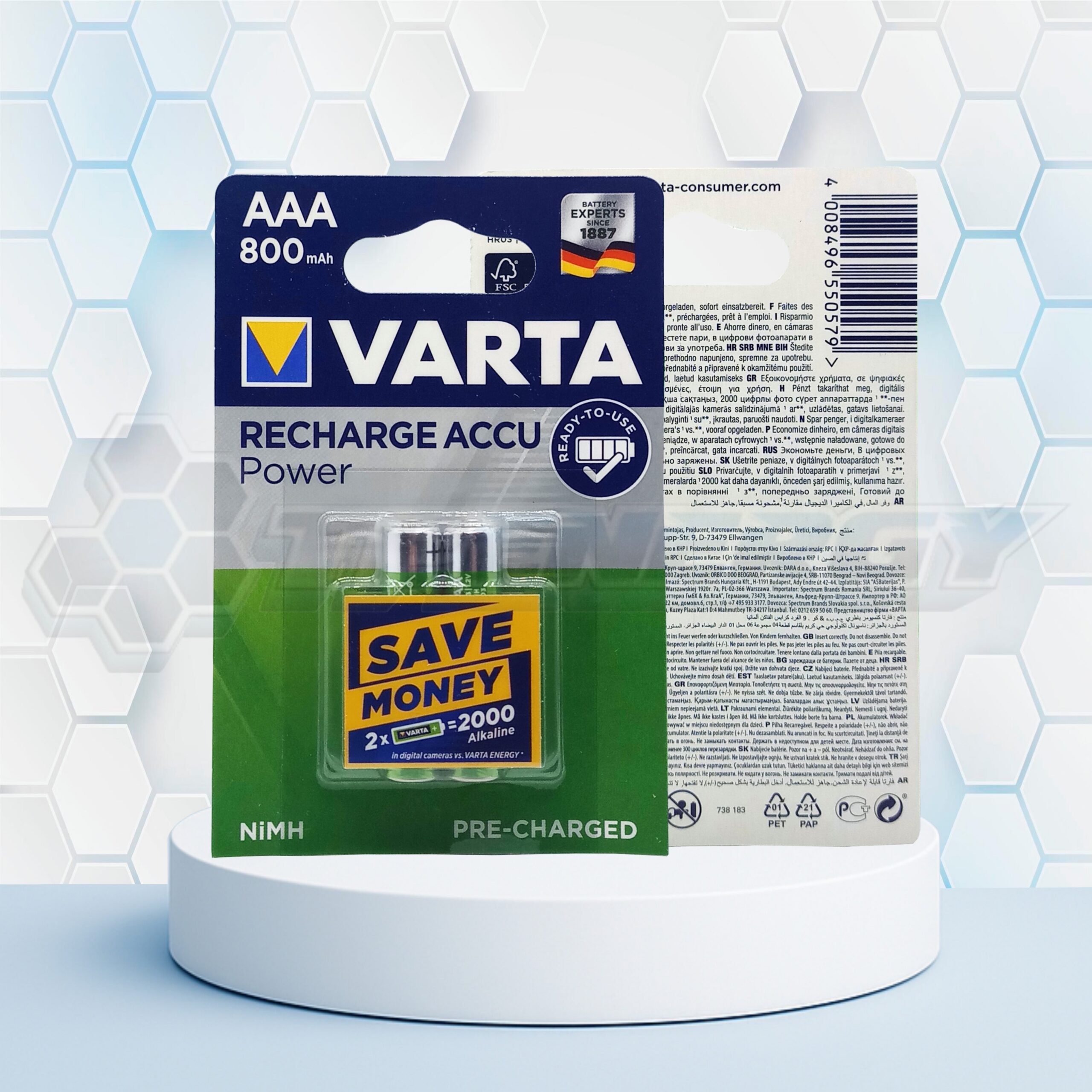 Pila AAA Ni-Mh 800mAh 1.2 V. VP724 Varta BL2 Pila AAA Ni-Mh 800mAh 1.2 V. VP724 Varta BL2