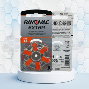Pila Botón AC13 Zinc-Air 1.4 V. Rayovac Extra Audiología BL6