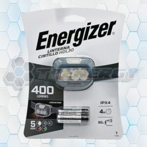 Linterna Led Frontal Recargable Energizer HDL30 De 400 Lúmenes + 3 Pilas AAA