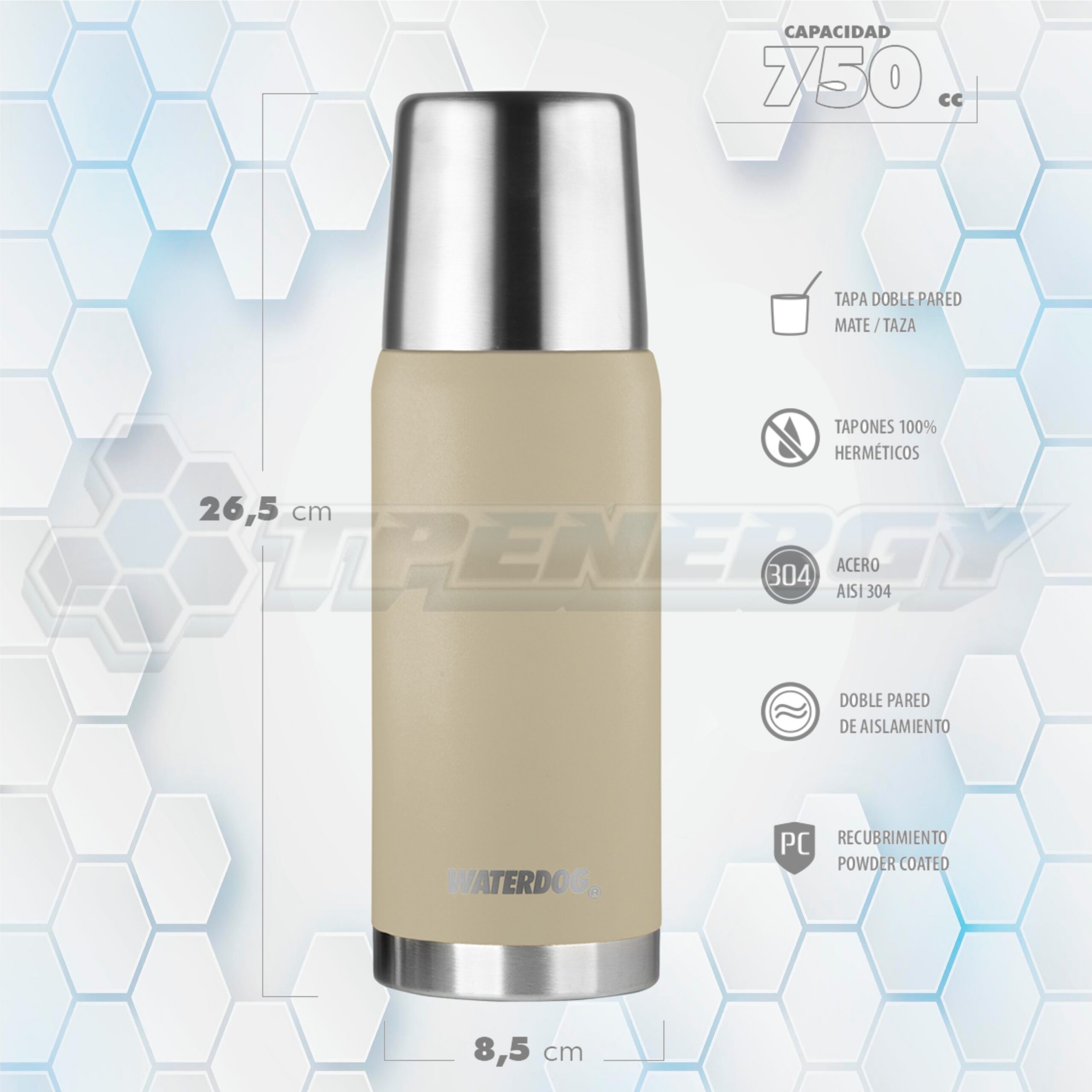 Termo Acero Inoxidable 750mL Waterdog OBUS750CM Termo Acero Inoxidable 750mL Waterdog OBUS750CM