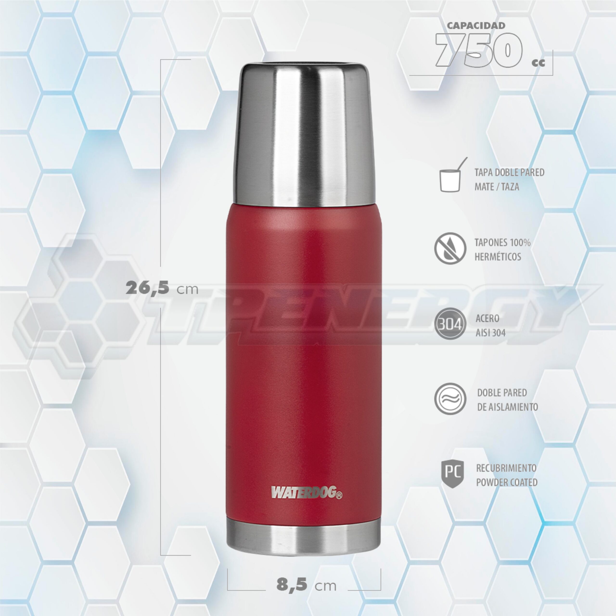 Termo Acero Inoxidable 750mL Waterdog OBUS750FP Termo Acero Inoxidable 750mL Waterdog OBUS750FP