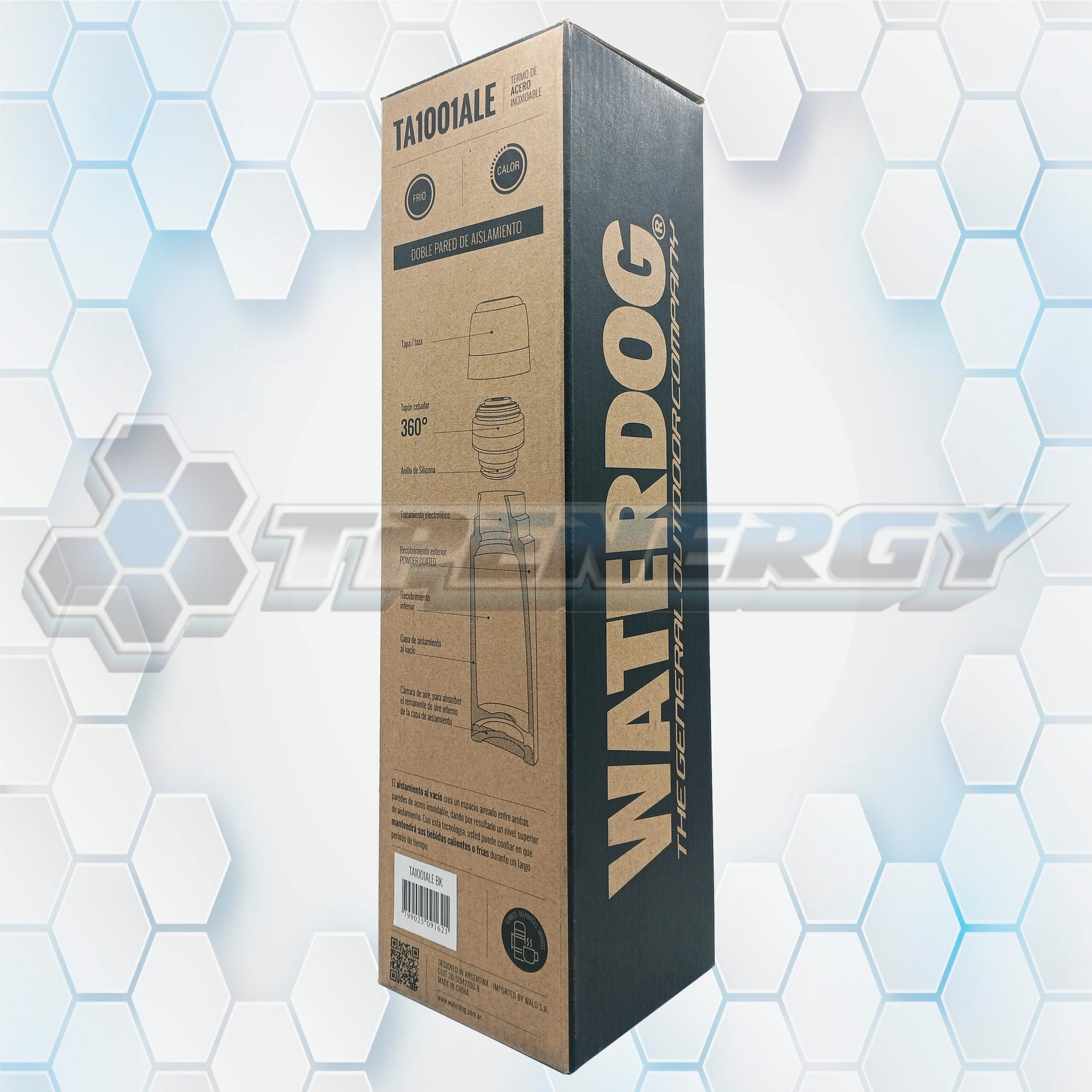 Termo De Acero Inoxidable 1L TA1001ALE BK Waterdog Termo De Acero Inoxidable 1L TA1001ALE BK Waterdog