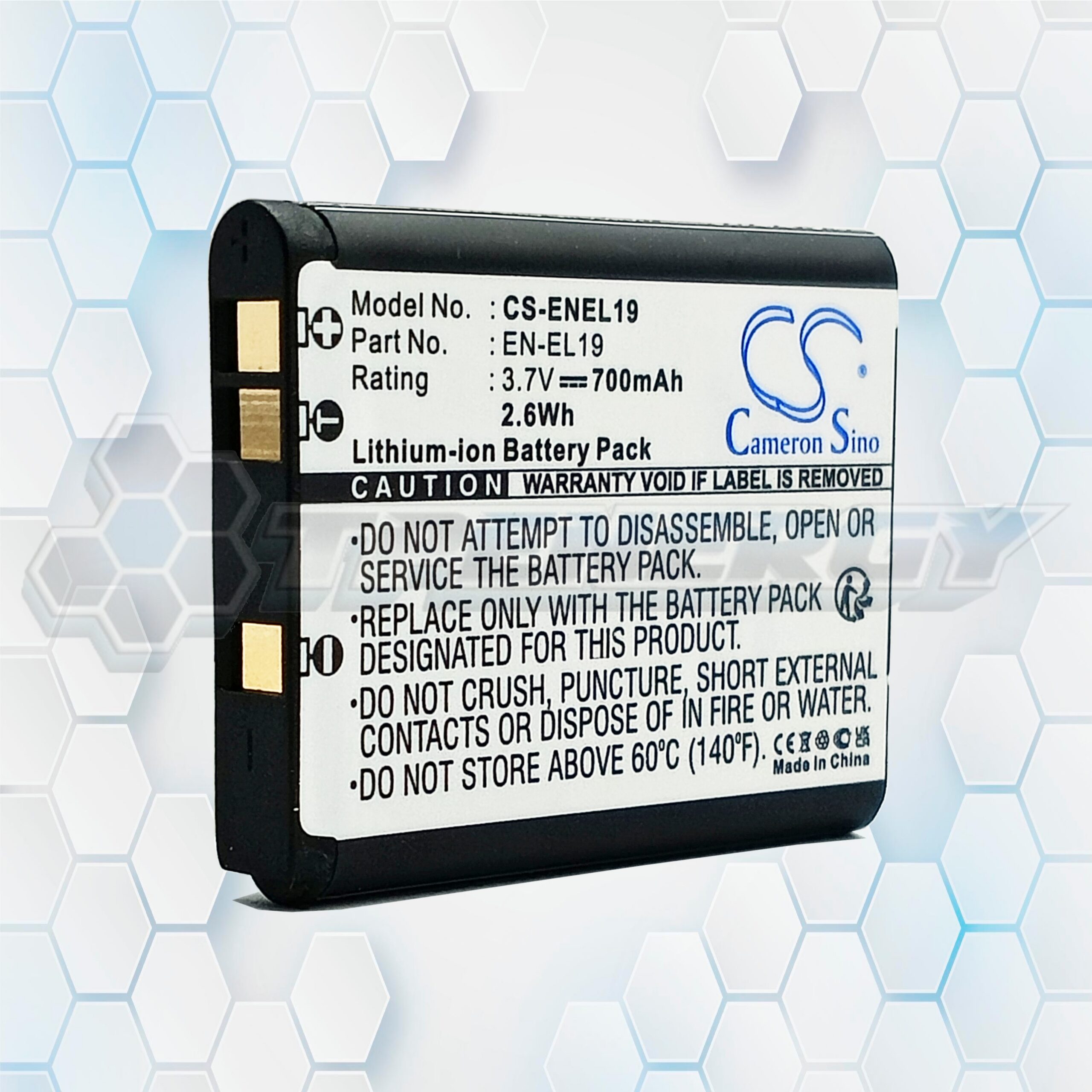 Batería Recargable Cameron Sino EN-EL19 700mAh 3.7V CS-ENEL19 Batería Recargable Cameron Sino EN-EL19 700mAh 3.7V CS-ENEL19