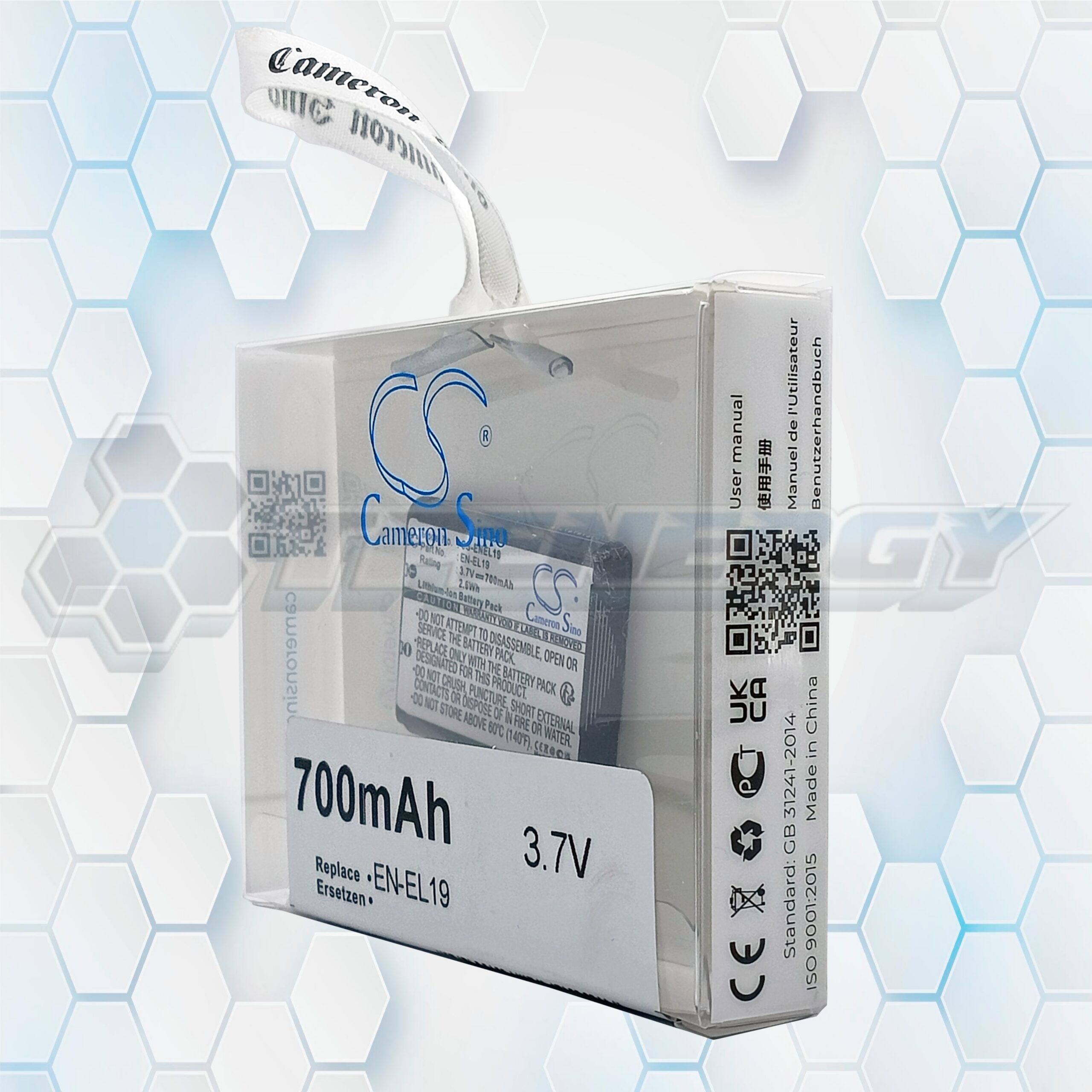 Batería Recargable Cameron Sino EN-EL19 700mAh 3.7V CS-ENEL19 Batería Recargable Cameron Sino EN-EL19 700mAh 3.7V CS-ENEL19